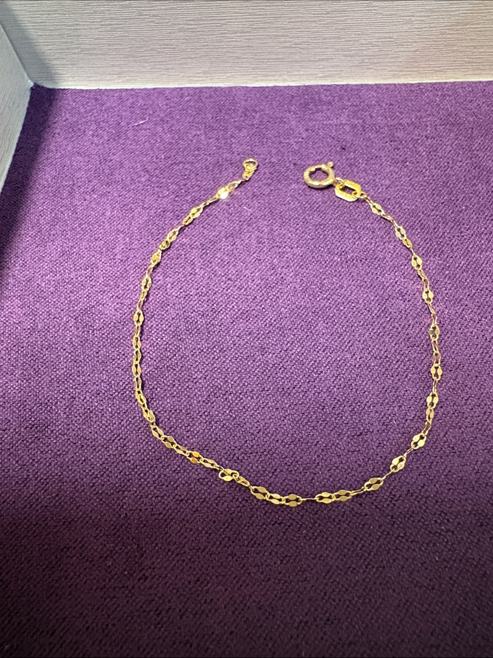 10K Solid Gold Mirror 1.5mm 6 inches bracelet